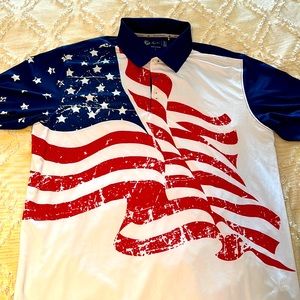 Perfect 4th if July golf polo. American Flag print!